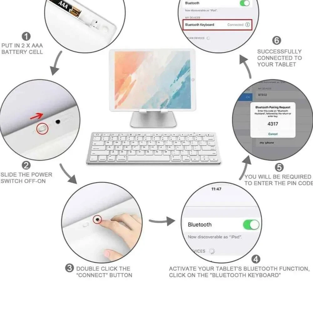 Bluetooth Keyboard Compatible with iPad 10th Generation